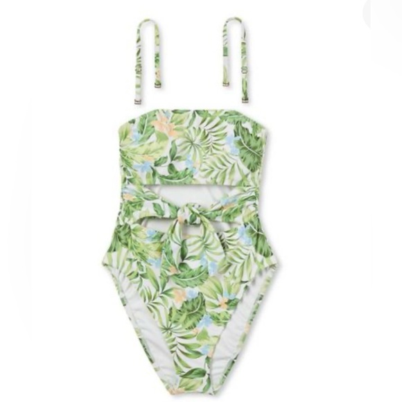 Women's Bandeau Tie-Front Cut Out One Piece Swimsuit - Shade & Shore™ - Picture 6 of 12